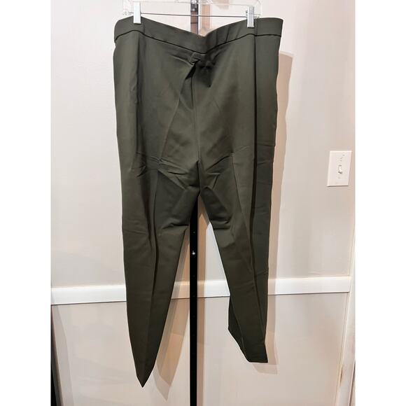 Susan Graver High Waisted Ankle Trouser Pants Green Women's Plus Size 2X NWOT - Picture 3 of 7